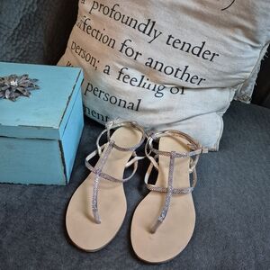 INC International Concepts Silver Metallic Sandals